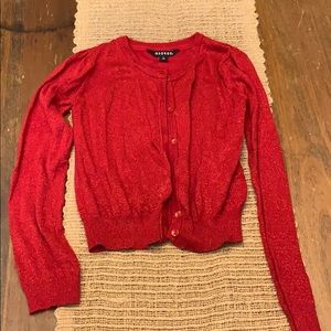 George Red Sparkly Cardigan Size M (7/8)